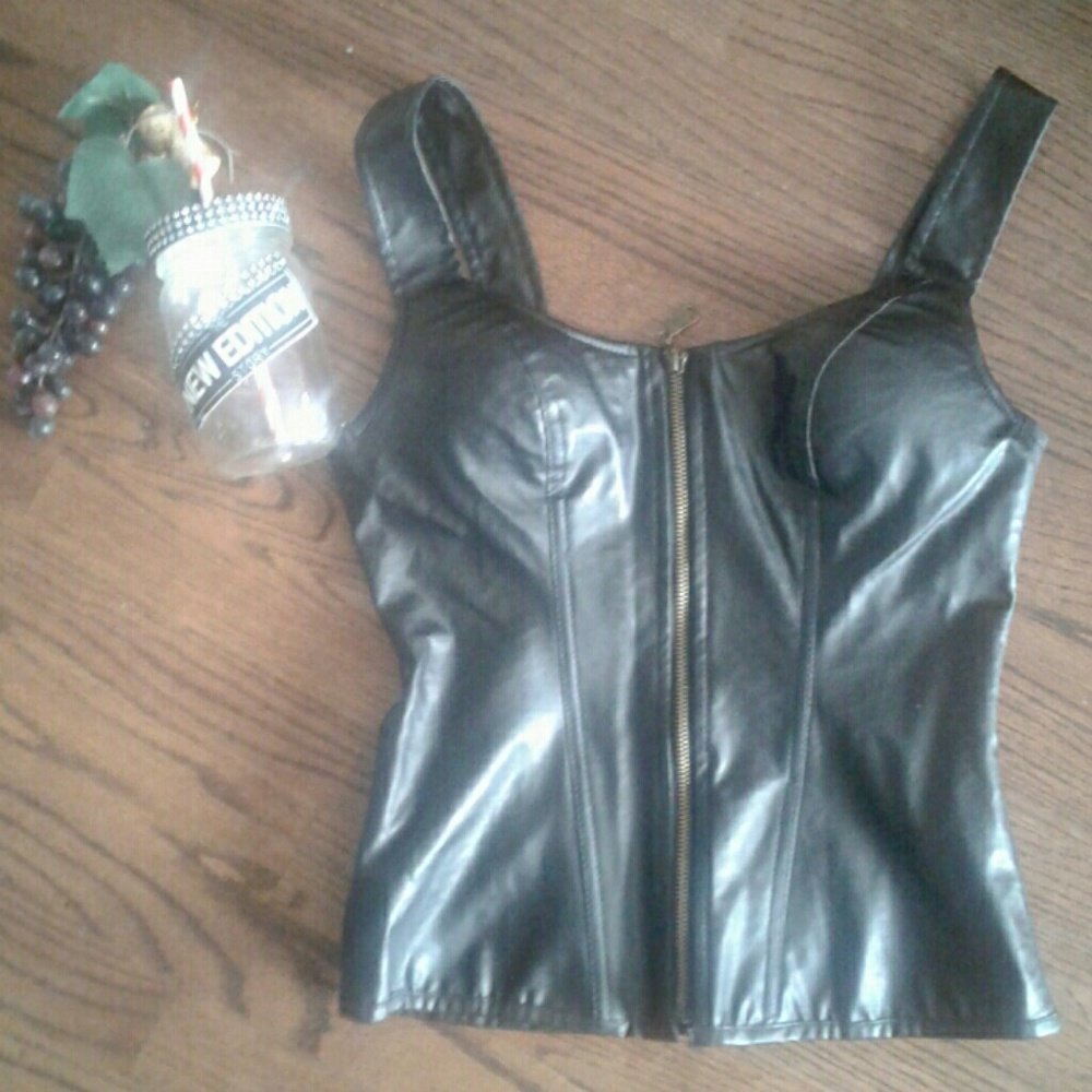 zippered leather tank